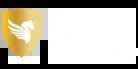 White dove symbol on gold background next to white rectangle with black border