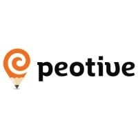 Peotive logo with orange spiral icon and black text wordmark